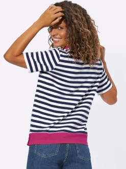 Shirts| Poloshirt marine-fuchsia