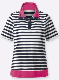 Shirts| Poloshirt marine-fuchsia