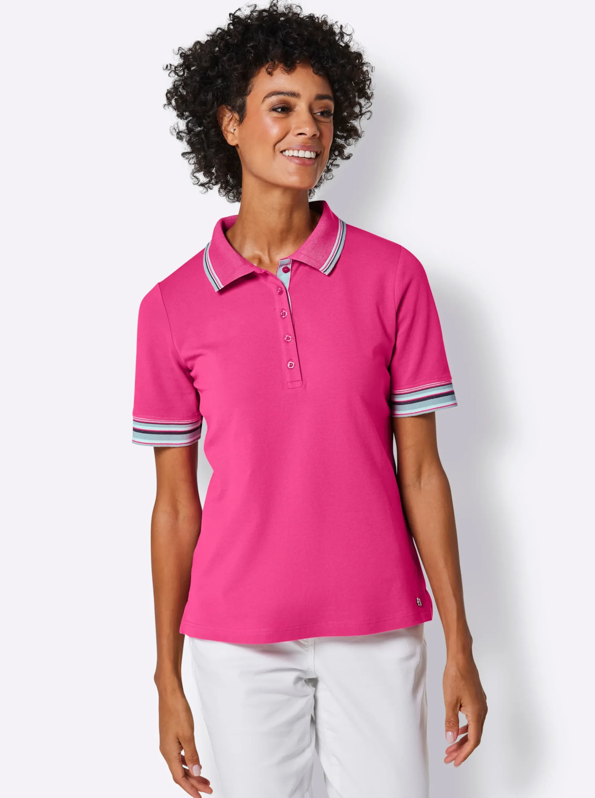 Shirts|CREATION L PREMIUM Poloshirt fuchsia
