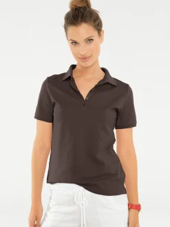 Strandmode|Shirts|heine Poloshirt in Pikee-Qualität braun