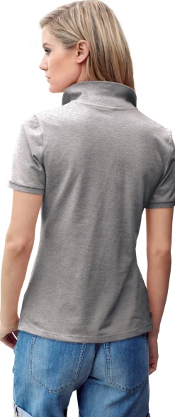 Strandmode|Shirts|heine Poloshirt in Pikee-Qualität grau-melange