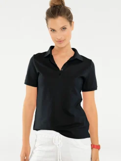 Strandmode|Shirts|heine Poloshirt in Pikee-Qualität schwarz