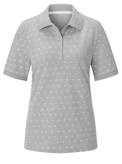 Shirts| Poloshirt in Pünktchen-Dessin grau-meliert-getupft