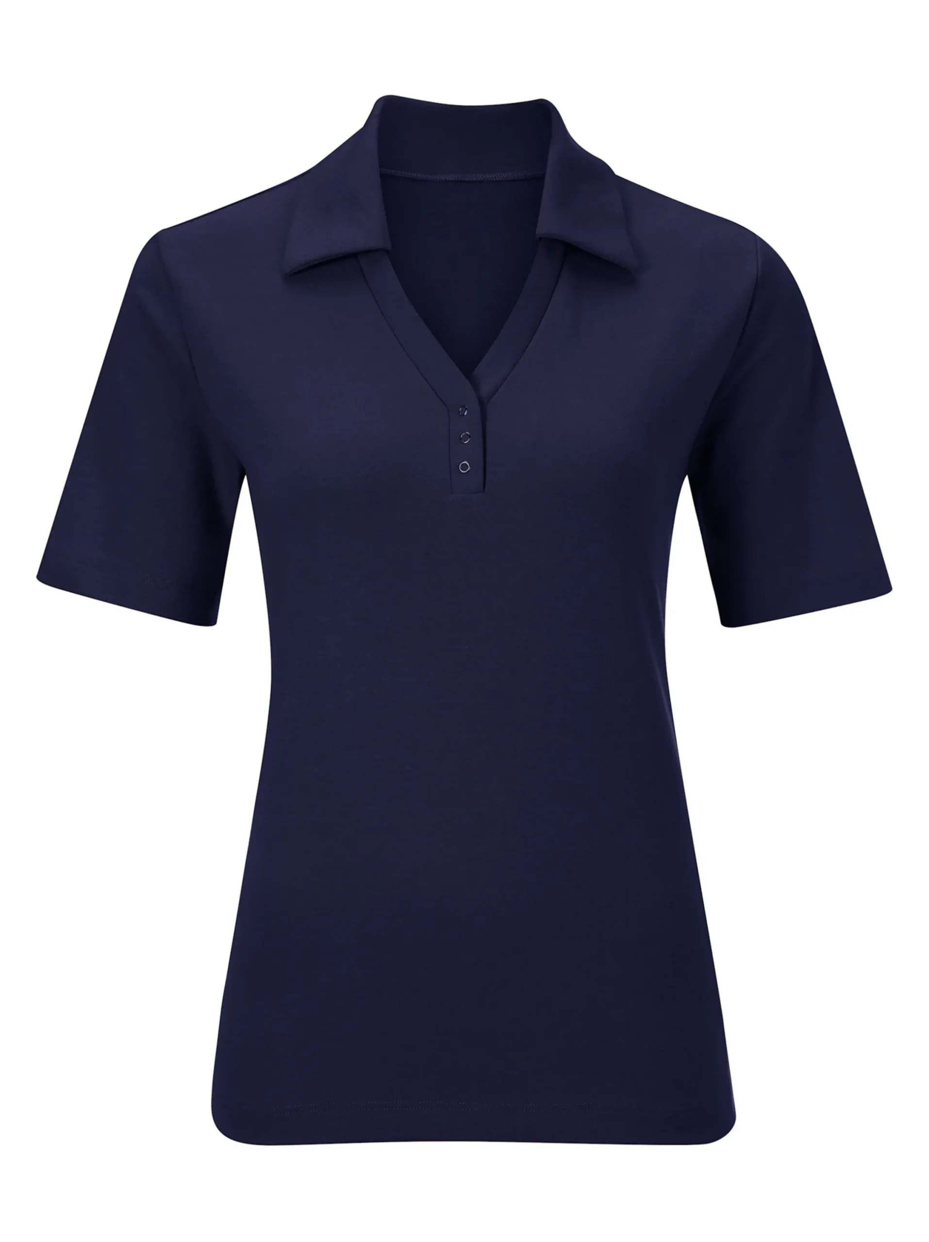 Basics|Shirts| Poloshirt mit Druckknopf-Leiste marine