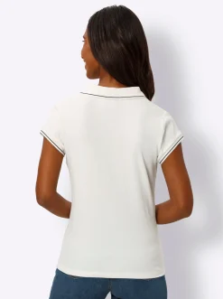 Shirts|heine Poloshirt mit Ripp-Struktur ecru