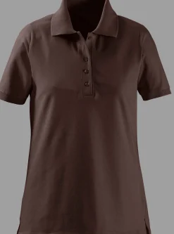 Basics| Poloshirt mit Seitenschlitzen braun