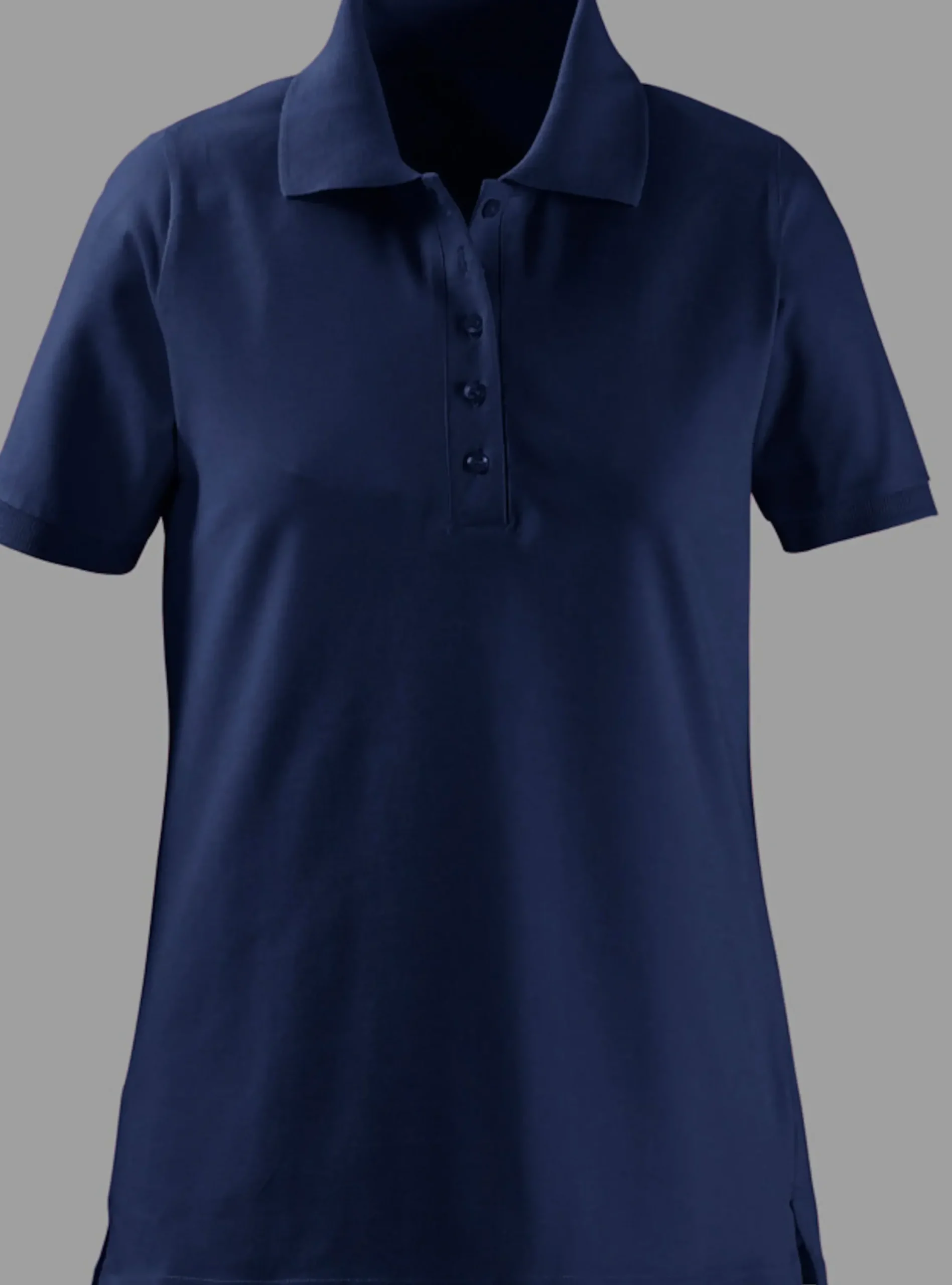 Basics| Poloshirt mit Seitenschlitzen marine