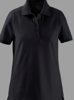 Basics| Poloshirt mit Seitenschlitzen schwarz