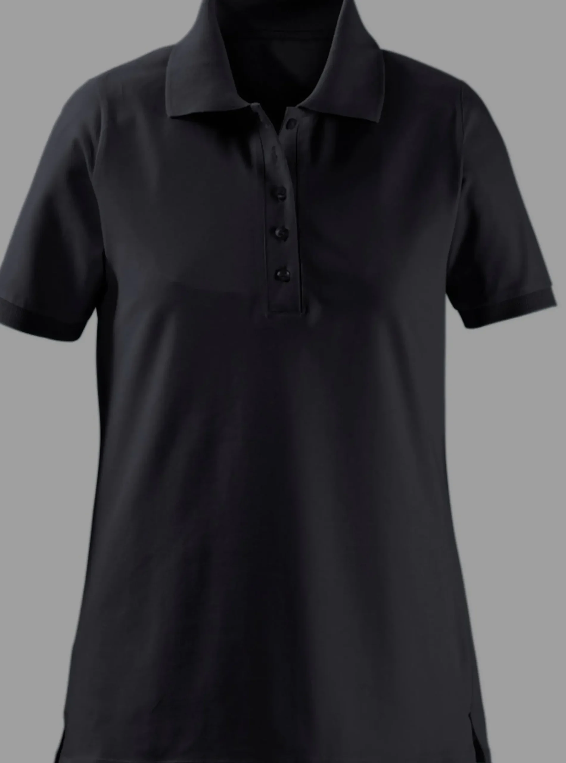 Basics| Poloshirt mit Seitenschlitzen schwarz