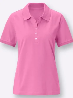 Basics| Poloshirt mit Seitenschlitzen pink