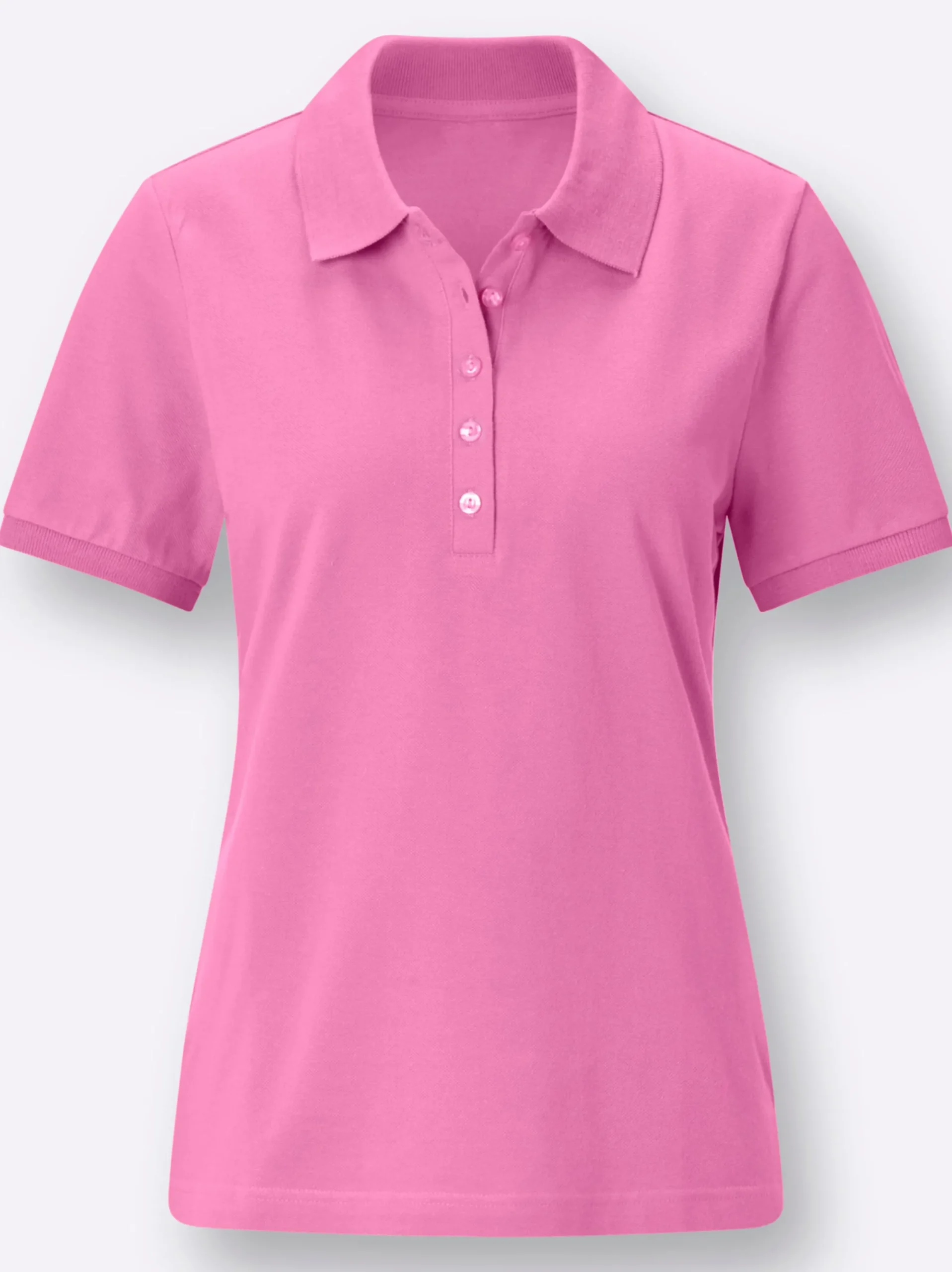 Basics| Poloshirt mit Seitenschlitzen pink