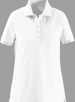 Shirts| Poloshirt mit Seitenschlitzen weiß