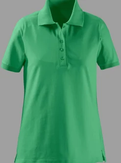 Basics| Poloshirt mit Seitenschlitzen grün