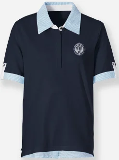 Shirts| Poloshirt mit Stickerei und Emblem marine