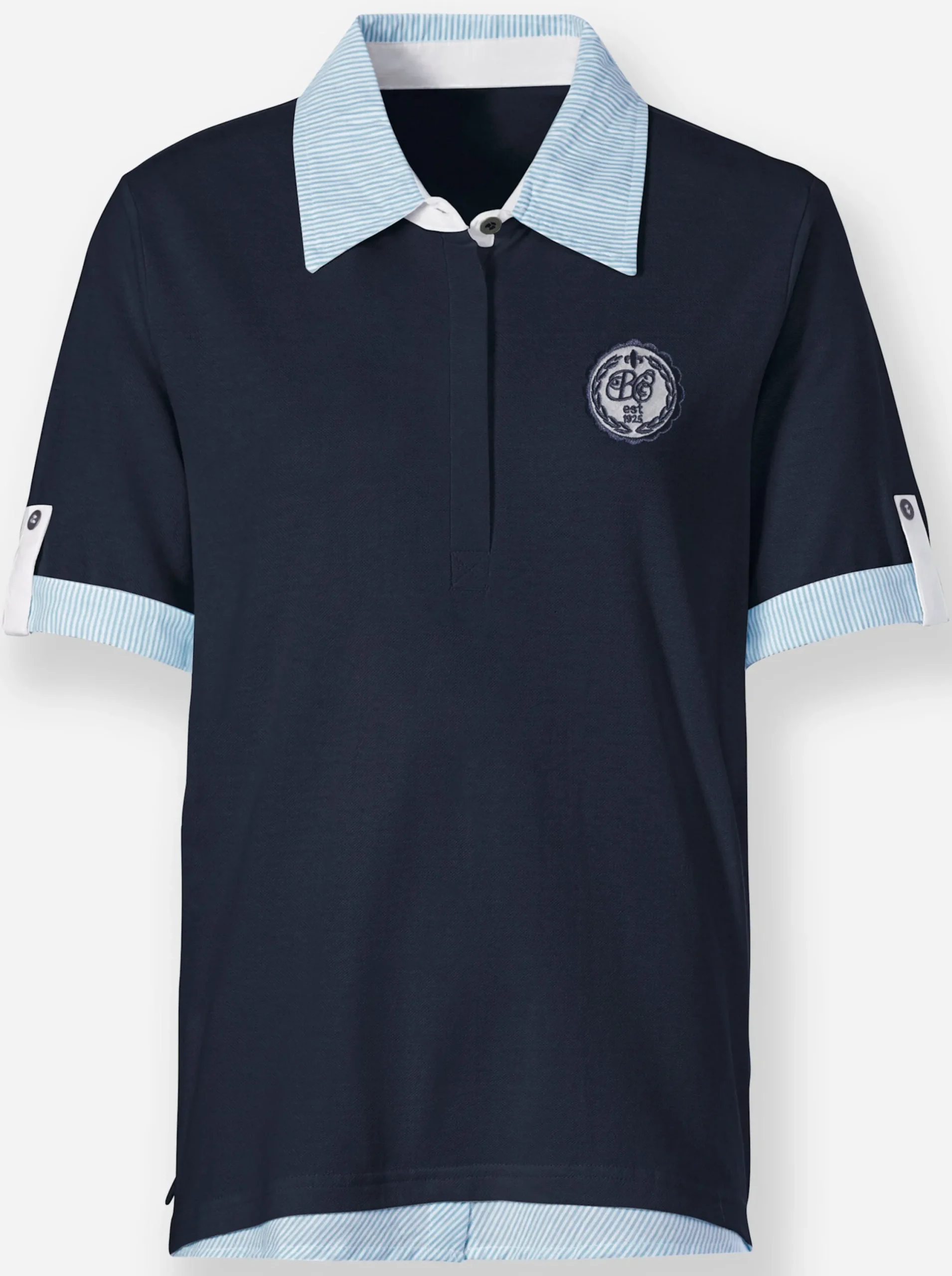 Shirts| Poloshirt mit Stickerei und Emblem marine