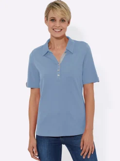 Shirts| Poloshirt mit Zierriegel bleu