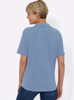 Shirts| Poloshirt mit Zierriegel bleu