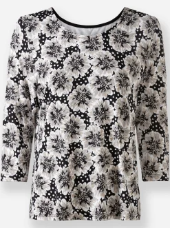 Shirts| Print-Shirt schwarz-sesam-bedruckt