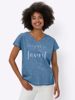 Shirts|heine Print-Shirt mittelblau