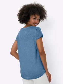 Shirts|heine Print-Shirt mittelblau