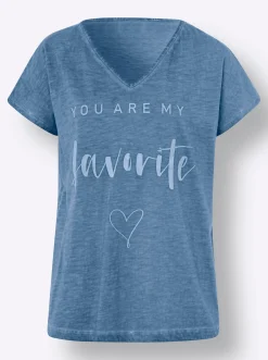 Shirts|heine Print-Shirt mittelblau