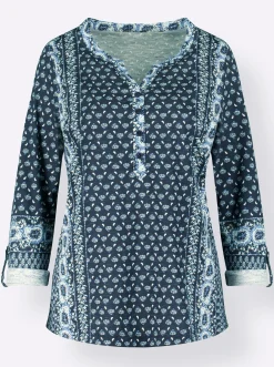 Shirts| Print-Shirt marine-bleu-bedruckt