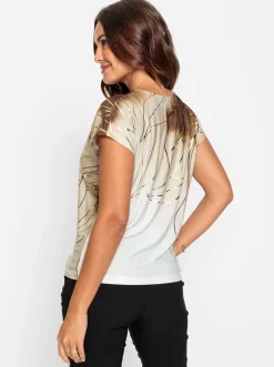 Shirts| Print-Shirt sand-goldfarben-bedruckt