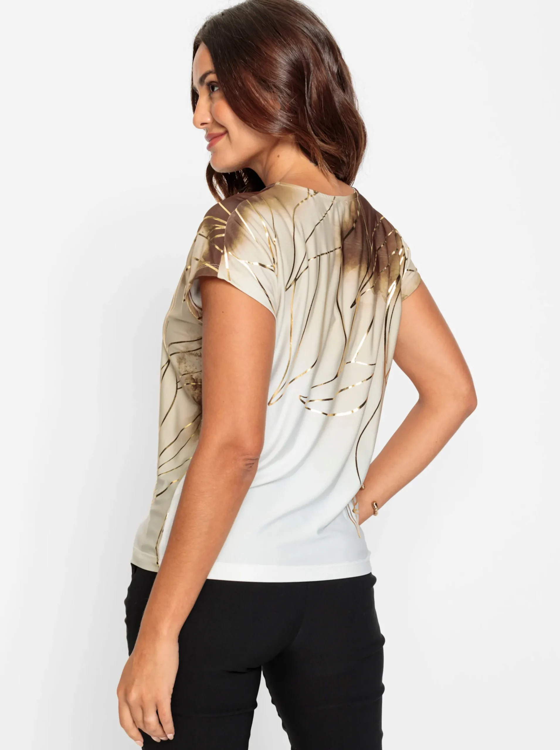 Shirts| Print-Shirt sand-goldfarben-bedruckt