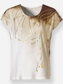 Shirts| Print-Shirt sand-goldfarben-bedruckt