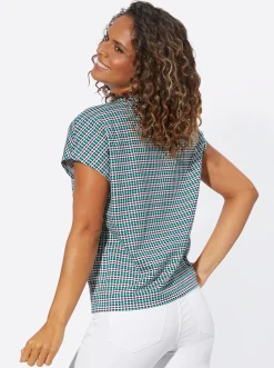 Shirts| Print-Shirt marine-smaragd-geringelt