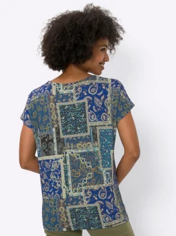 Shirts|heine Print-Shirt jeansblau-grün-bedruckt