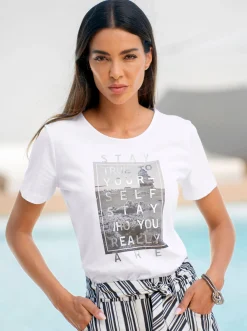 Shirts|heine Print-Shirt weiß-schwarz-bedruckt