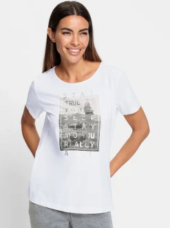 Shirts|heine Print-Shirt weiß-schwarz-bedruckt