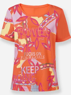 Shirts|heine Print-Shirt orange-fuchsia-bedruckt