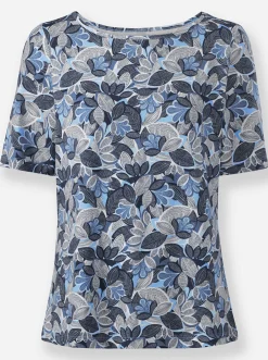 Shirts| Print-Shirt hellblau-marine-bedruckt