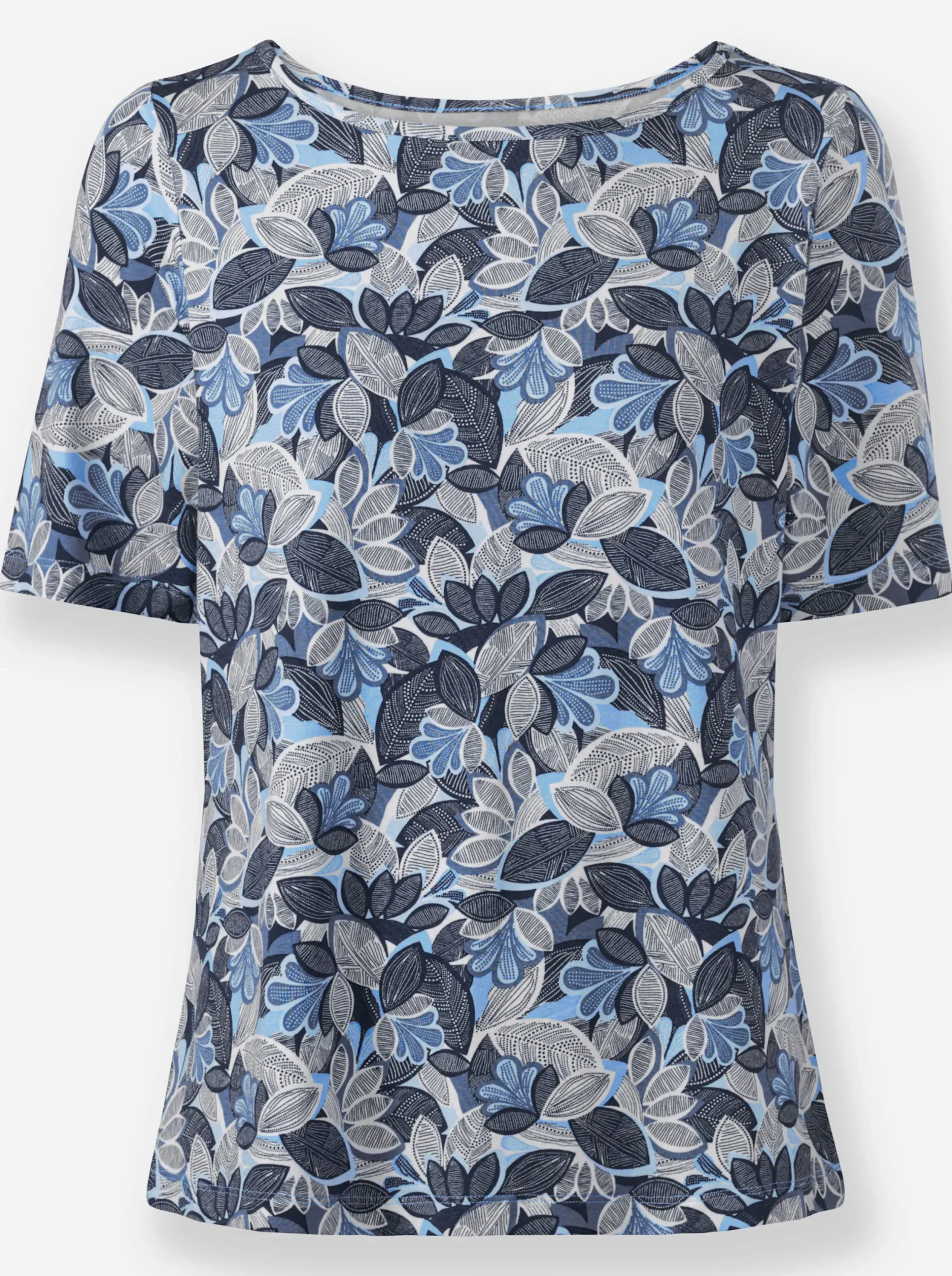 Shirts| Print-Shirt hellblau-marine-bedruckt