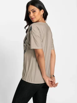 Shirts| Print-Shirt sand-schwarz-bedruckt