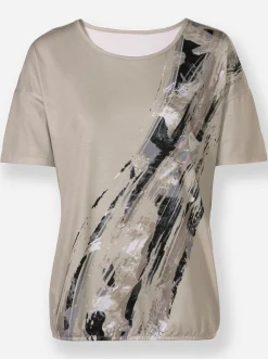 Shirts| Print-Shirt sand-schwarz-bedruckt