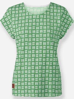Shirts| Print-Shirt aus reiner Baumwolle apfel-ecru-bedruckt