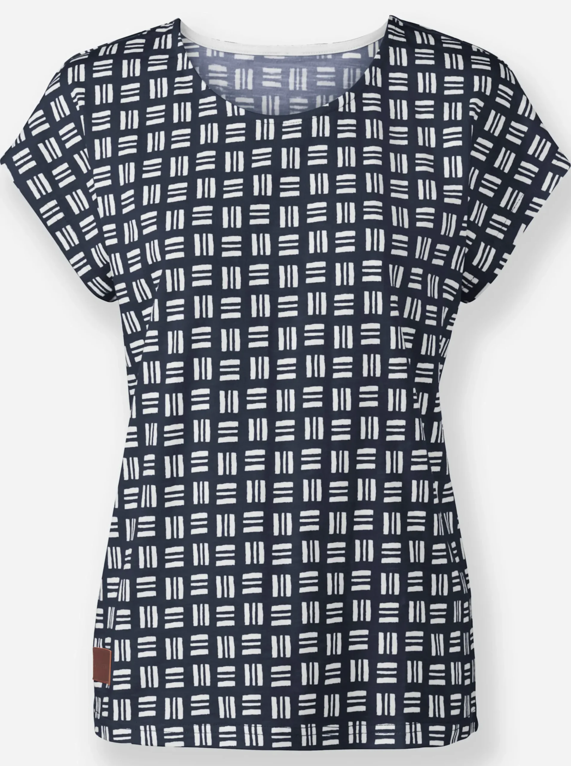Shirts| Print-Shirt aus reiner Baumwolle marine-ecru-bedruckt