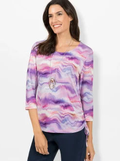 Shirts| Print-Shirt im Digitaldruck lila-orchidee-bedruckt