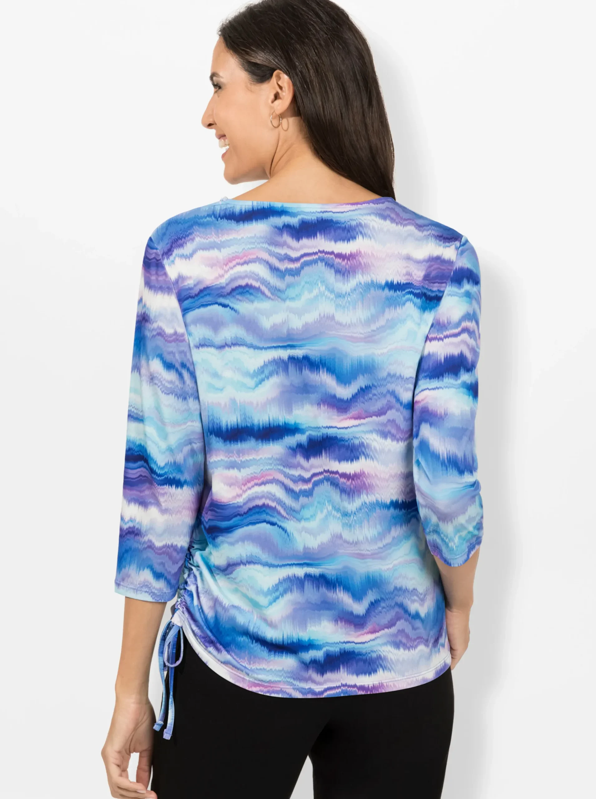 Shirts| Print-Shirt im Digitaldruck royalblau-aqua-bedruckt
