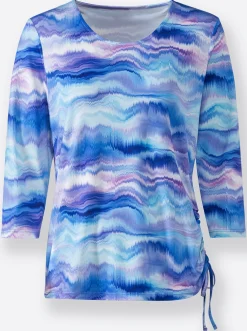 Shirts| Print-Shirt im Digitaldruck royalblau-aqua-bedruckt