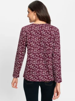 Shirts| Print-Shirt im floralen Dessin burgund-bedruckt