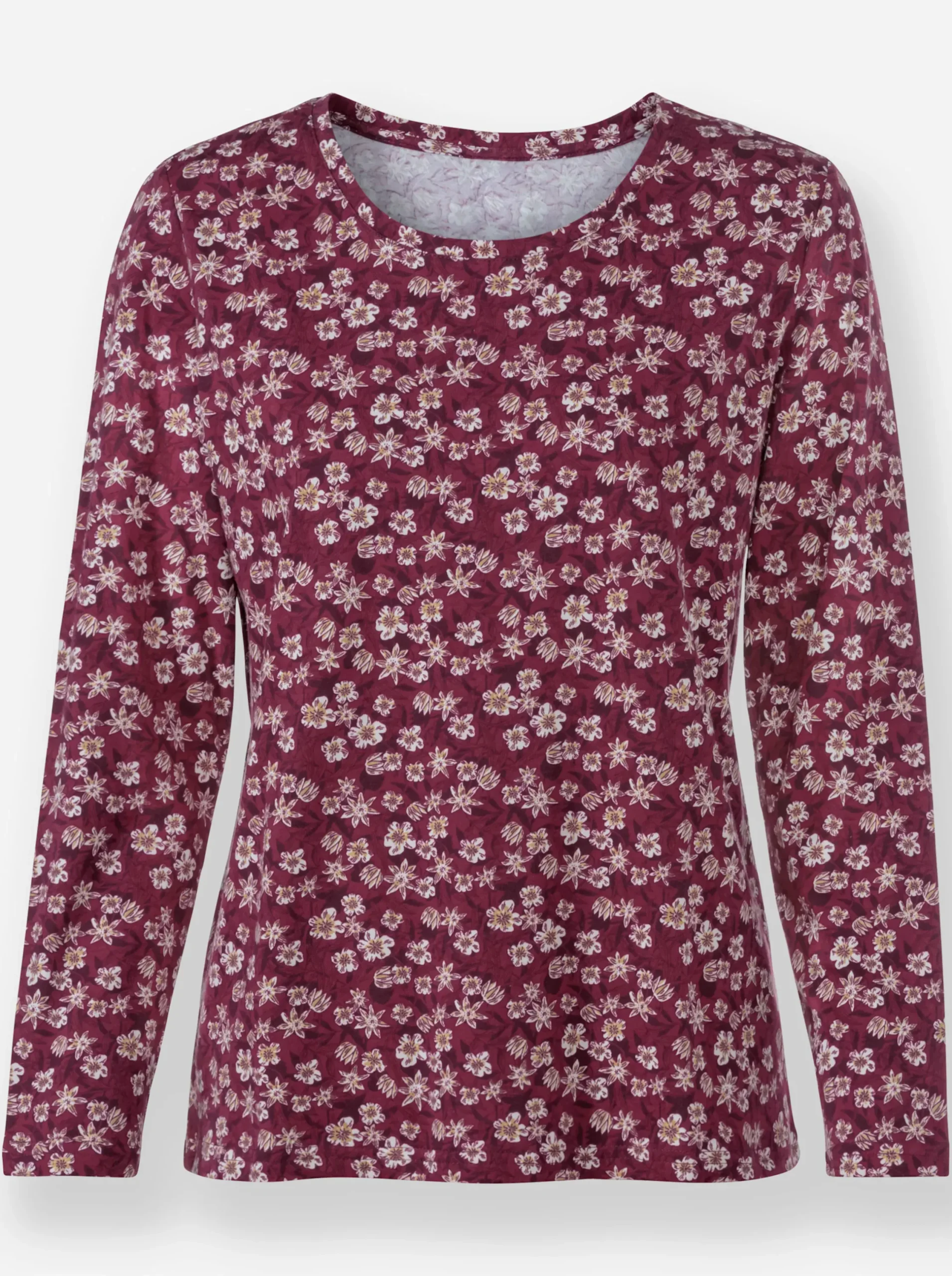 Shirts| Print-Shirt im floralen Dessin burgund-bedruckt