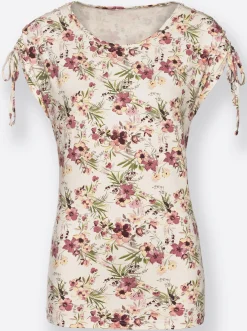 Shirts| Print-Shirt mit Bändern an den Schultern ecru-bedruckt