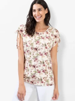 Shirts| Print-Shirt mit Bändern an den Schultern ecru-bedruckt