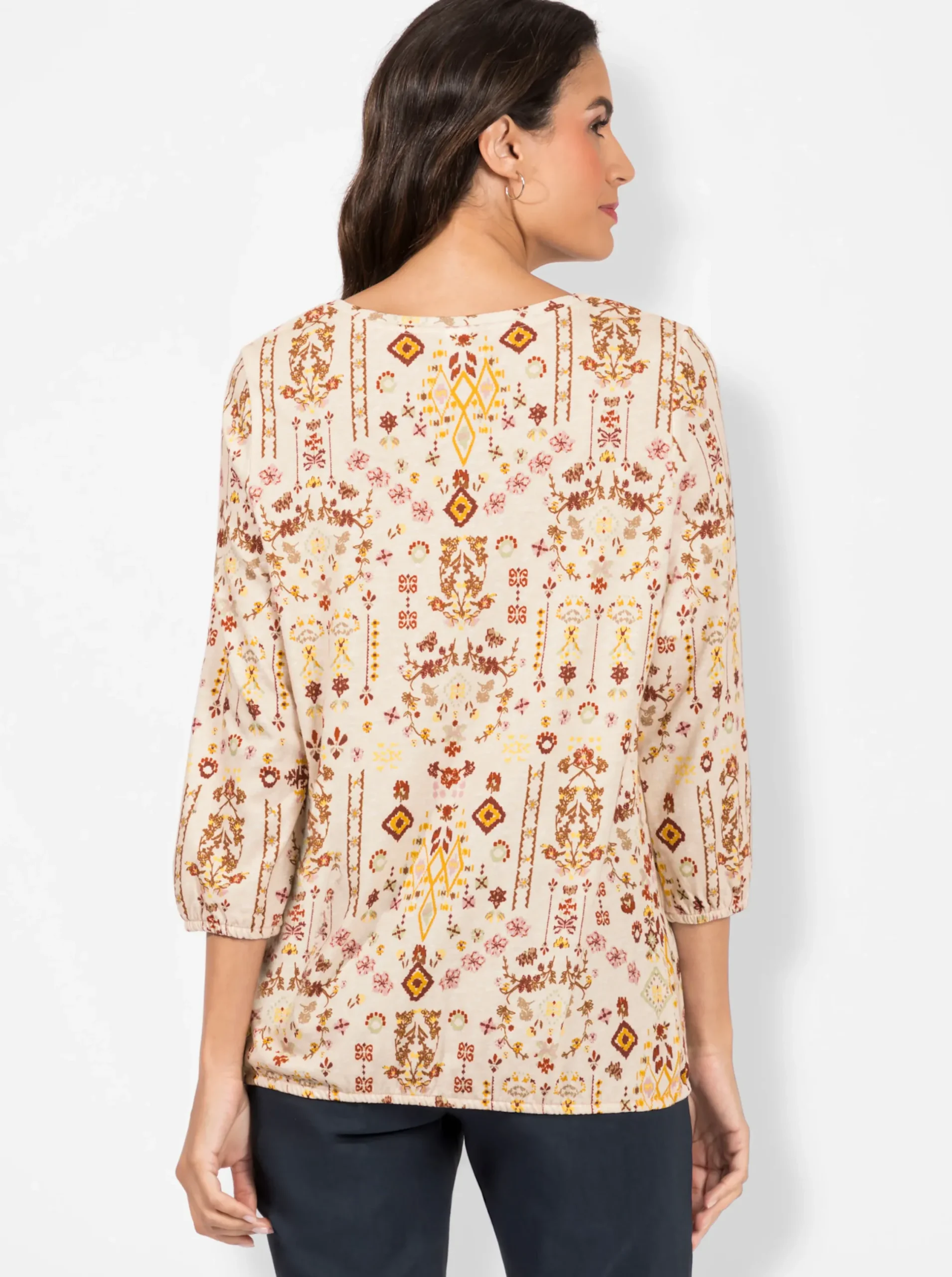 Shirts| Print-Shirt mit Ethno-Druck camel-bedruckt