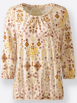 Shirts| Print-Shirt mit Ethno-Druck camel-bedruckt