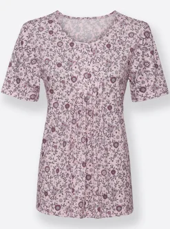 Shirts| Print-Shirt mit Falte vorne hellrosé-hellgrau-bedruckt
